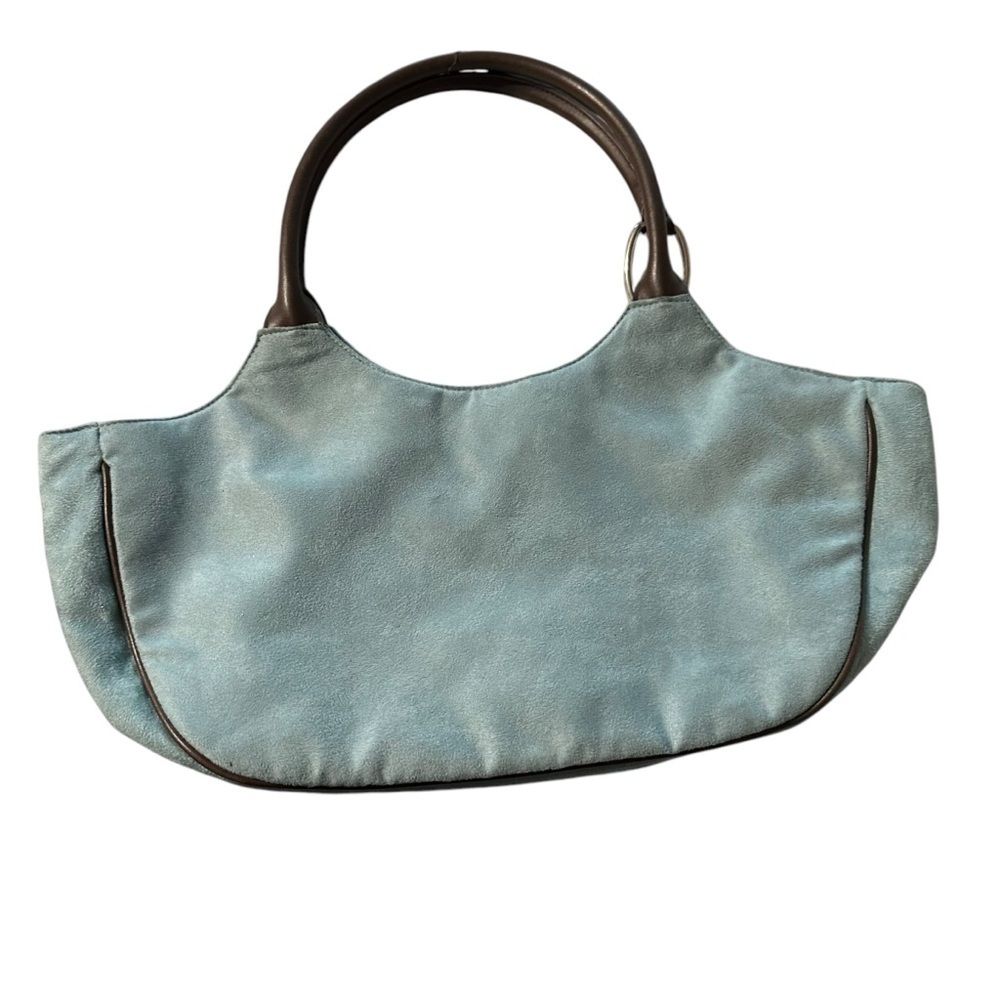 Estée Lauder women's blue suede like shoulder bag
